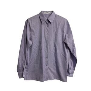 Foxcroft Women's Wrinkle Free Long Sleeve Button Up Shirt Lavender Size 8